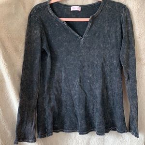 Pink Lily Take the Crazy Road Charcoal Acid Washed